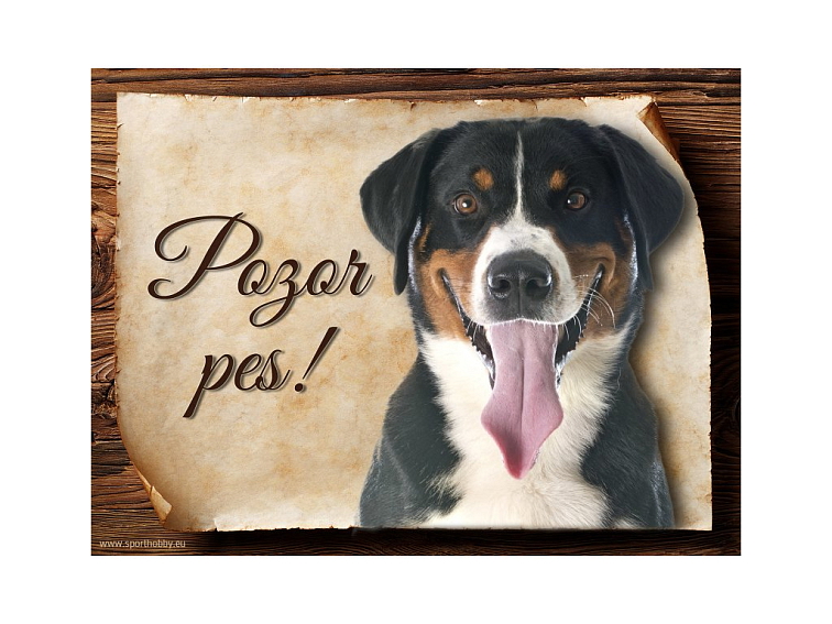 Cedulka Appenzelský salašnický pes - Pozor pes/CP491