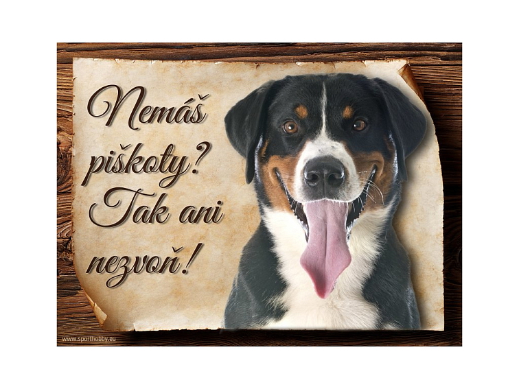 Cedulka Appenzelský salašnický pes - Piškoty/CP492