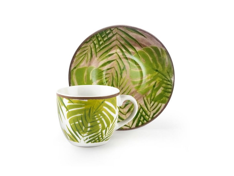 Cup and saucer FOLIAGE 90 ml set 6ks