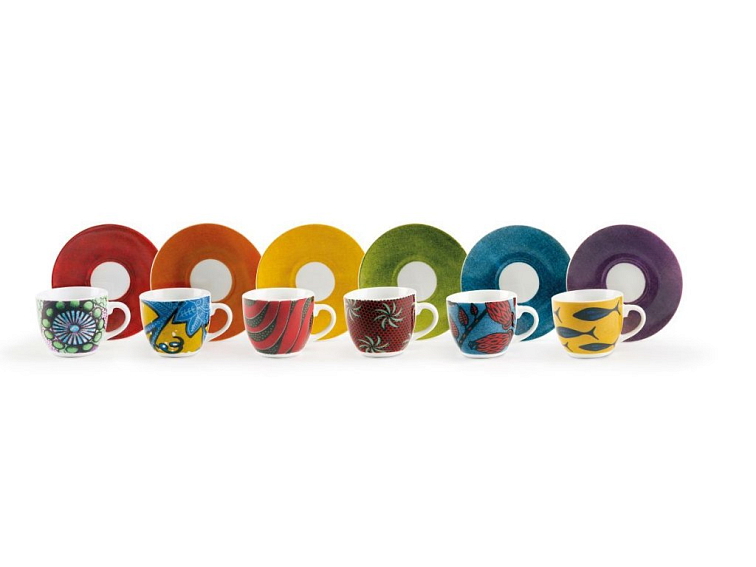 Cup and saucer AFRICANO 90 ml set 6ks