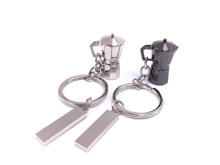 Keychain moka pot silver