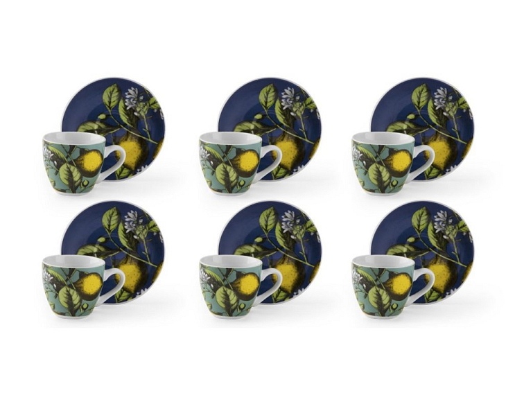 Cup and saucer LIMONI 90 ml set 6ks