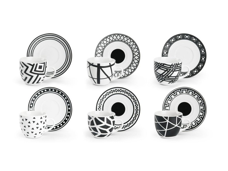 Cup and saucer EMILY 90 ml set 6ks