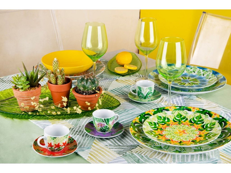 Cup and saucer MANDALA TROPICAL 90 ml set 6ks