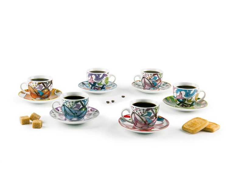 Cup and saucer LISBONA 90 ml set 6ks