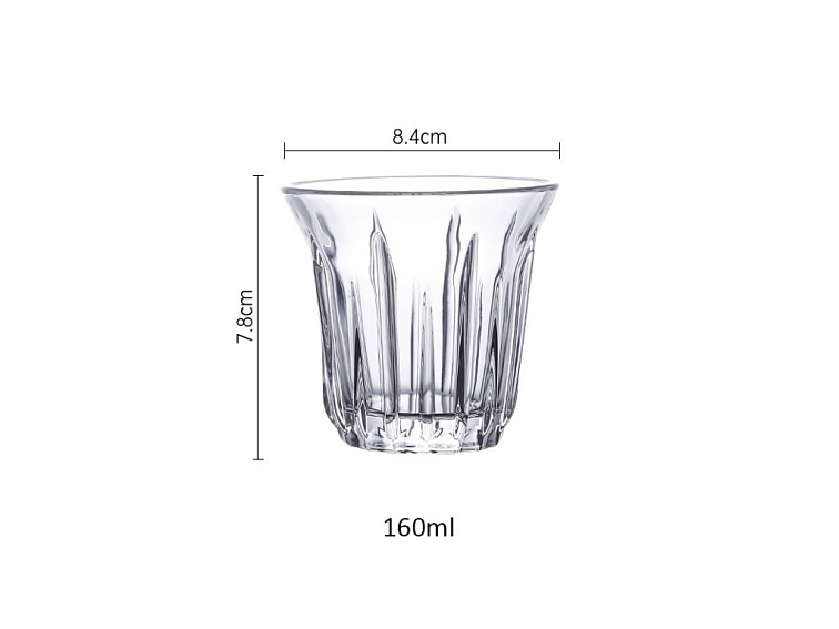 Vertical grain glass cup 160 ml