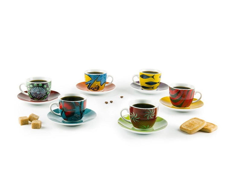 Cup and saucer AFRICANO 90 ml set 6ks