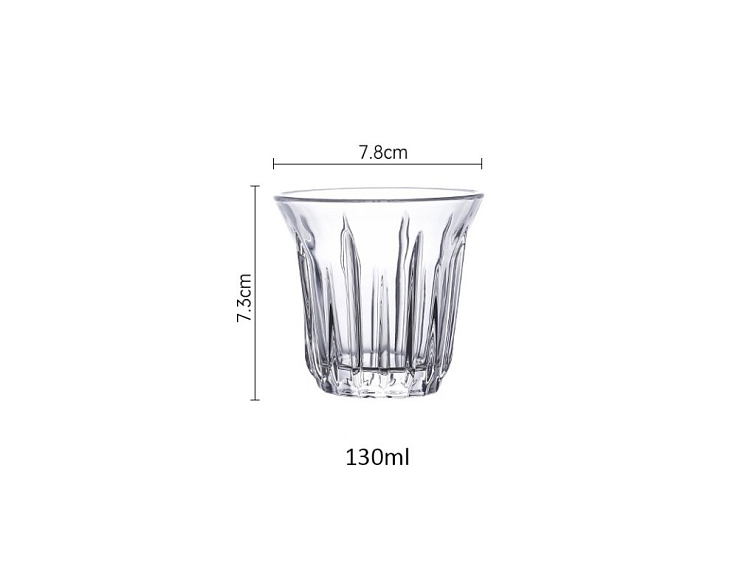 Vertical grain glass cup 130 ml