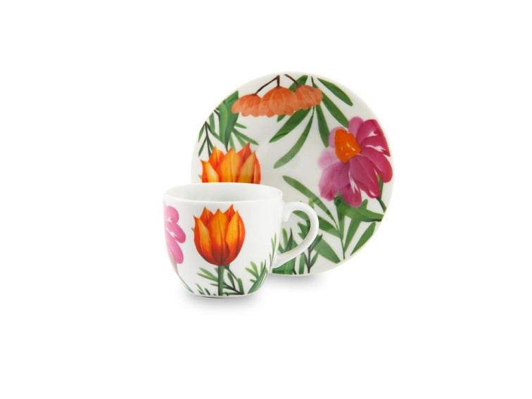 Cup and saucer BLOOMING FIORI 90 ml set 6ks