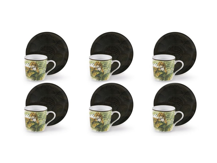 Cup and saucer LEOPARD 90 ml set 6ks
