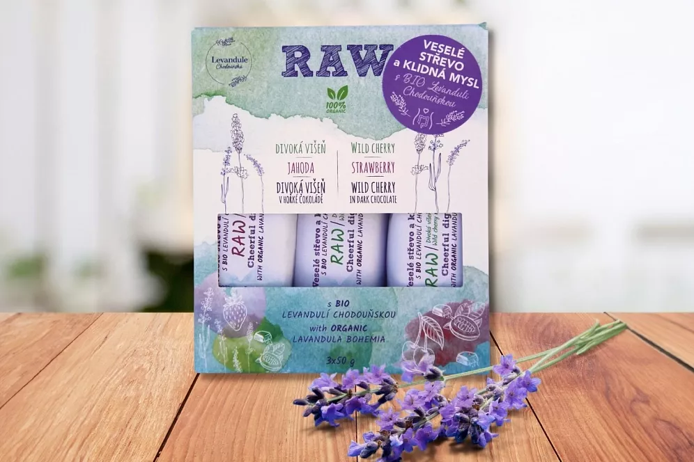 BIO RAW TROJPACK Veselé črevo a kľudná myseľ s Levandulou Chodouňskou