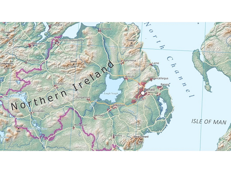 Velká mapa Britských ostrovů