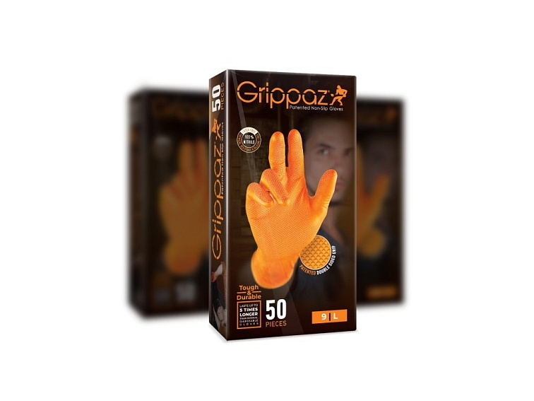 Jednorázové rukavice GRIPPAZ® oranžové 50 ks veľkosť XL-10