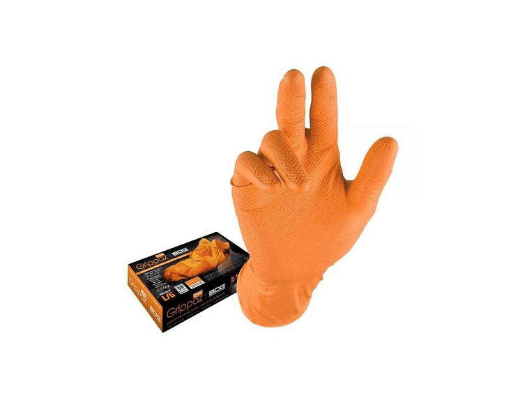 Jednorázové rukavice GRIPPAZ® oranžové 50 ks veľkosť L-9