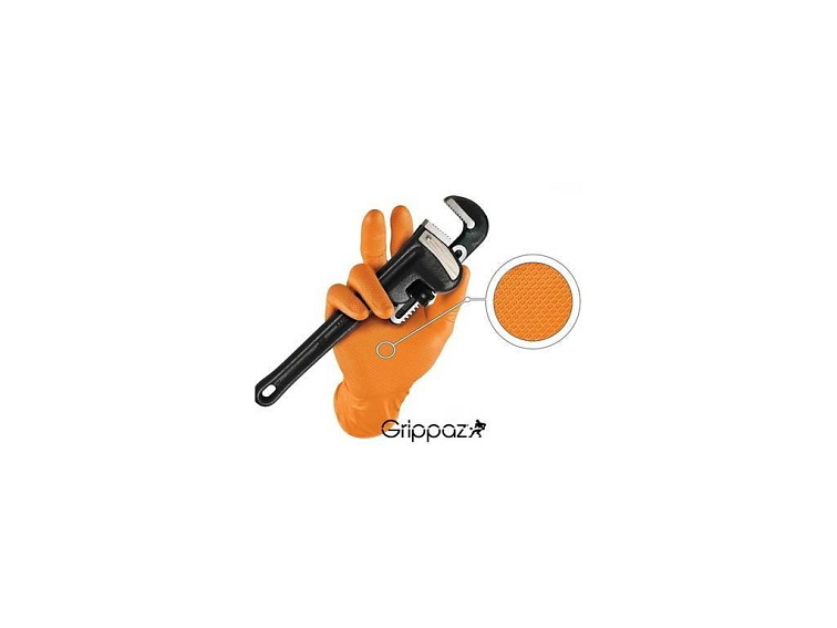 Jednorázové rukavice GRIPPAZ® oranžové 50 ks veľkosť XL-10