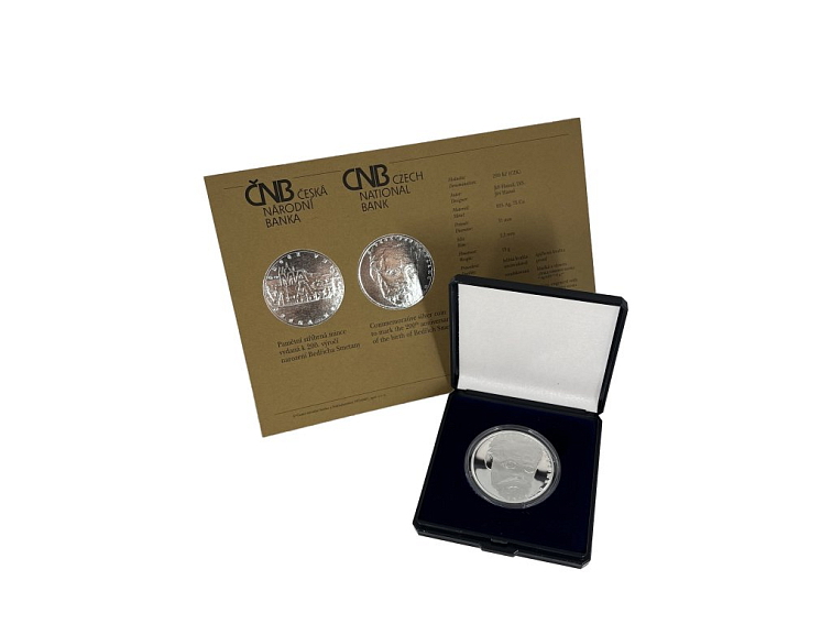 Stříbrná mince 200 Kč Bedřich Smetana Proof