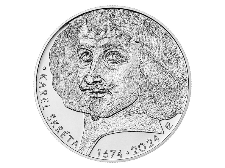 Stříbrná mince 200 Kč 2024 Karel Škréta BK