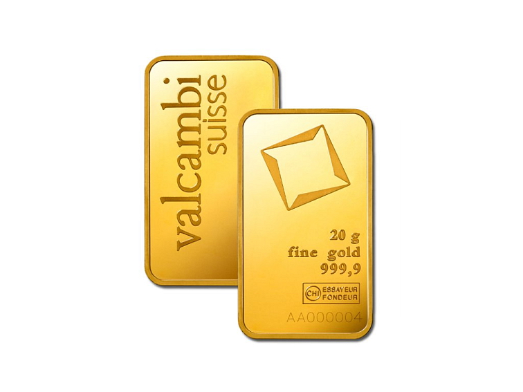 Valcambi zlatý slitek 20 g