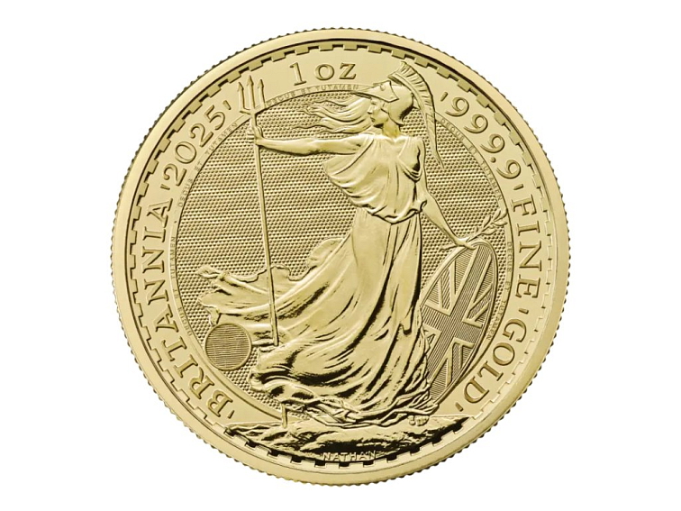 Zlatá investiční mince Britannia Karel III. 1 Oz 2025