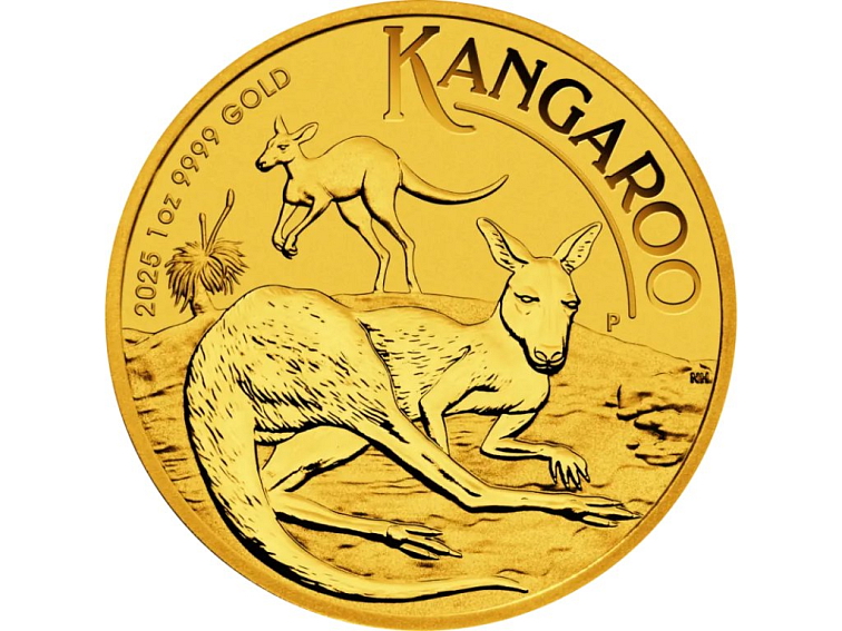 Zlatá investiční mince Kangaroo (Klokan rudý) 1 Oz 2025