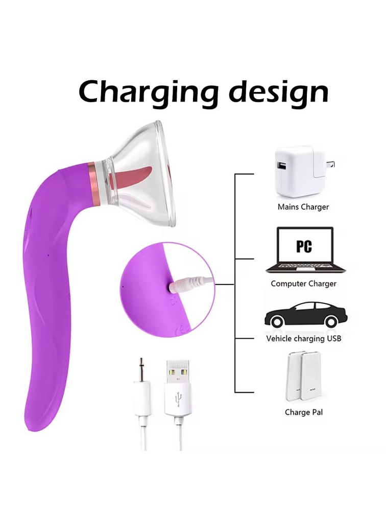 Vakuová pumpa s jazýčkem a vibrátorem 3v1 BaSIC X růžová