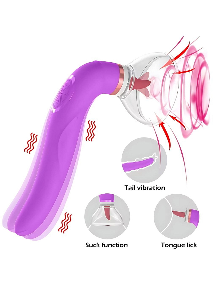 Vakuová pumpa s jazýčkem a vibrátorem 3v1 BaSIC X růžová