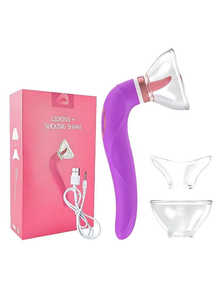 Vakuová pumpa s jazýčkem a vibrátorem 3v1 BaSIC X růžová