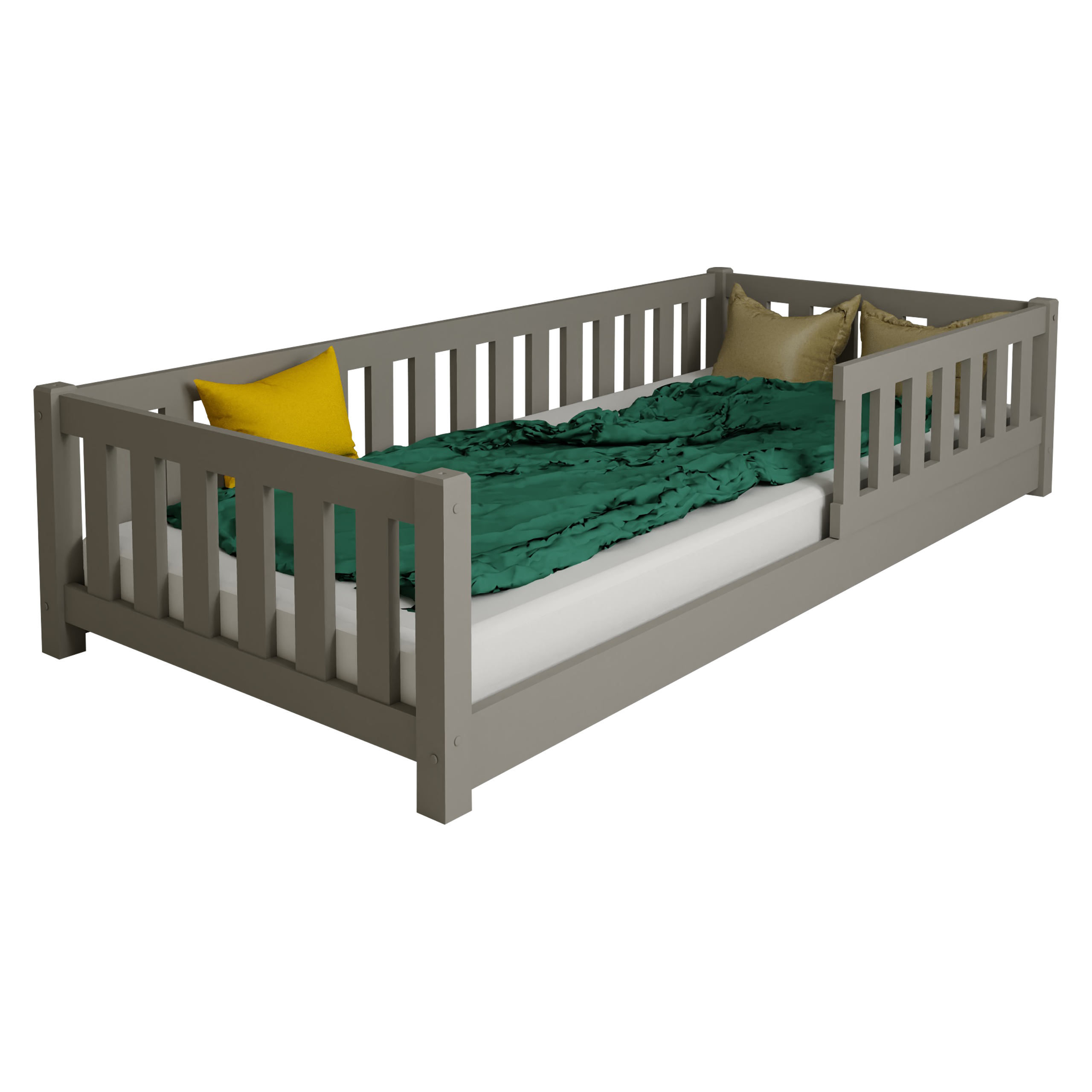 Dětská postel z masivu Montessori 80x180 cm šedá