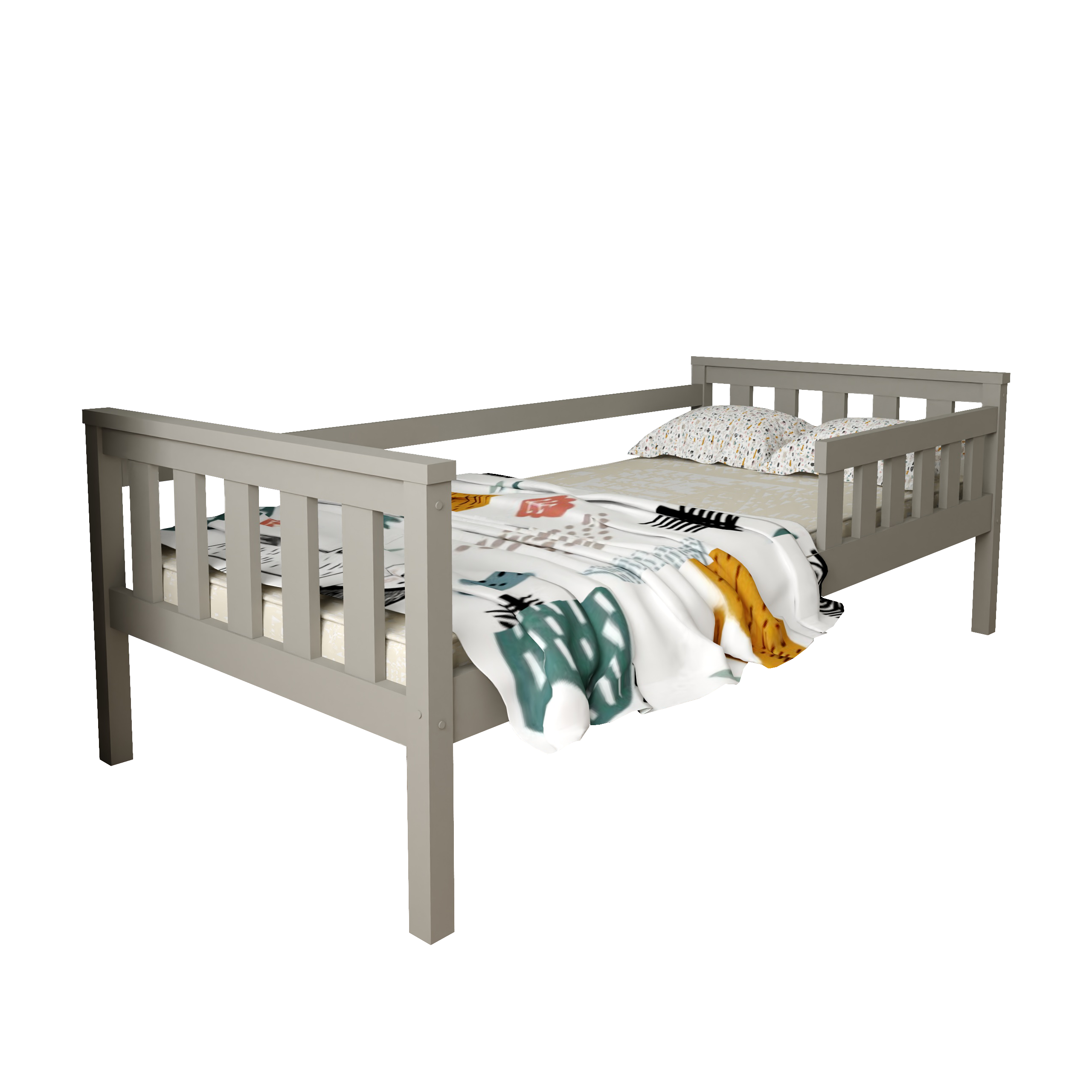 Dětská postel z masivu Mike 80x180 cm Šedá