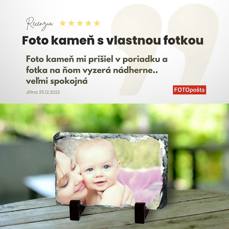 Foto kameň rámik SRDCE 4 19x14 cm FOTOpošta