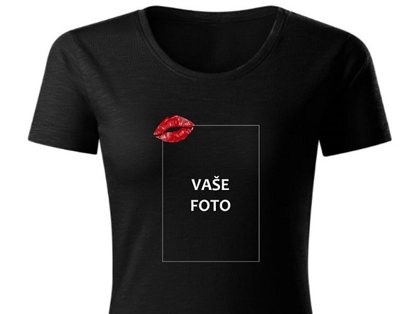 Farebné tričko s fotkou rámiku Srdce 3 Unisex strih FOTOpošta