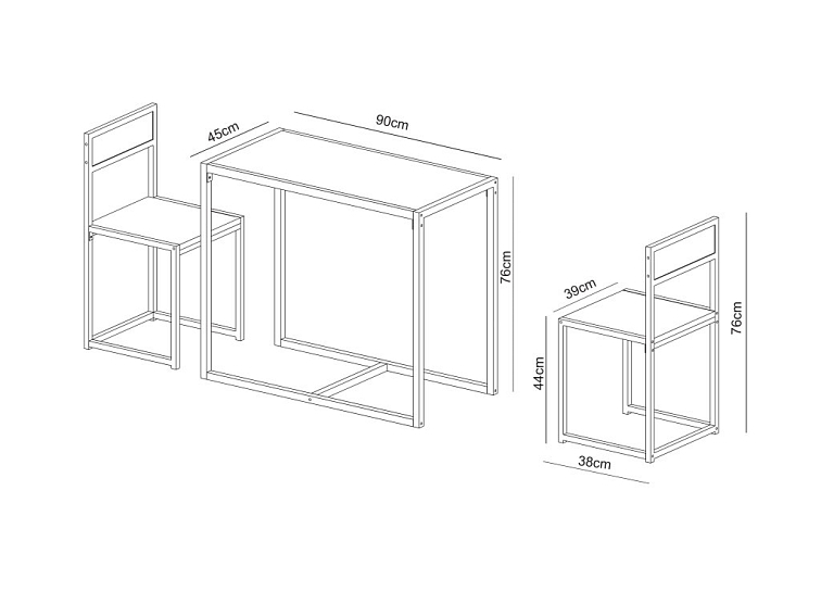 Jídelní set Balanc - Tmavý dub/Černý