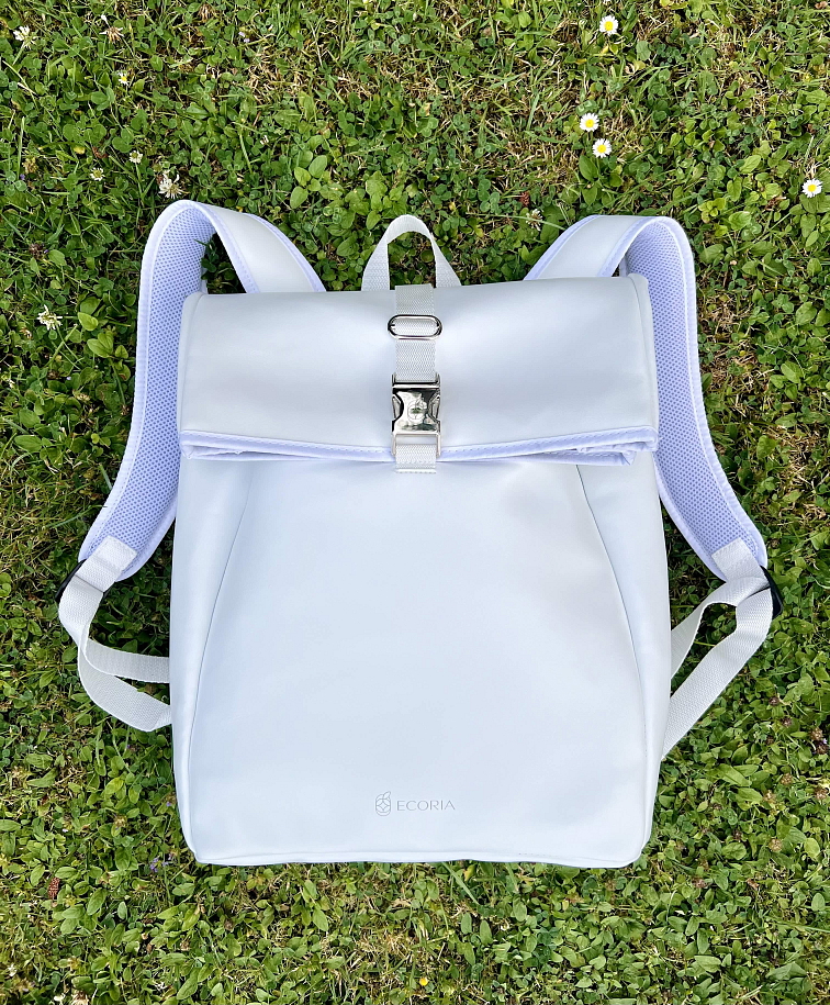 Bílý voděodolný unisex batoh "Alex"