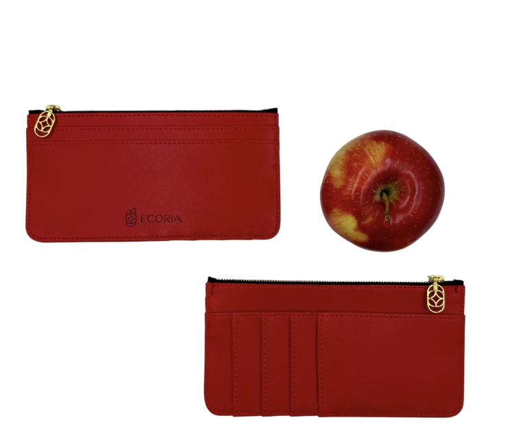 Peněženka Ecoria slim červená se zlatým zipem