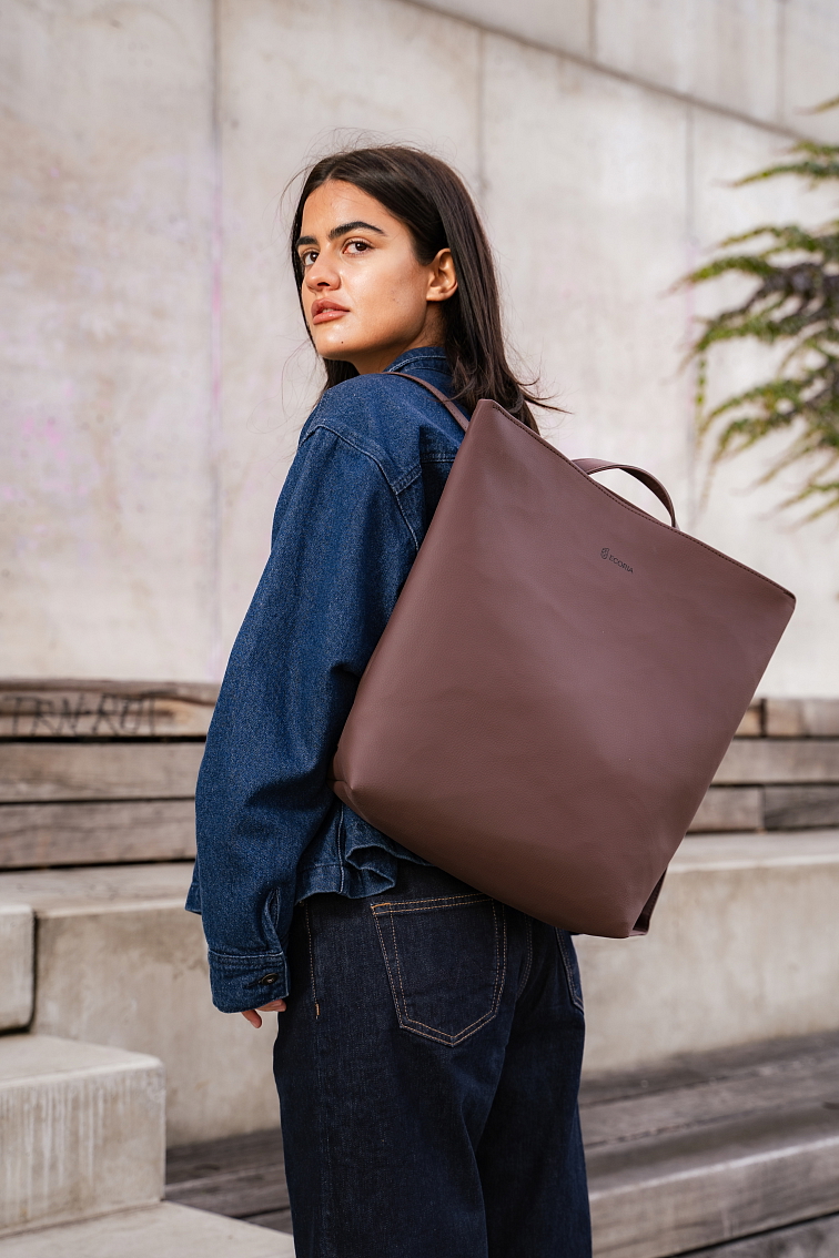 Kabelka a batoh DANIA fialovo-hnědá