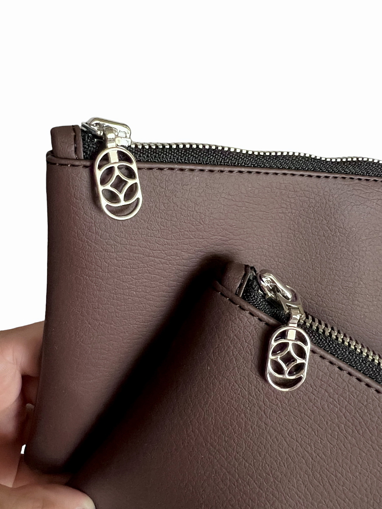 Taštička travel pouch sm fialovo hnědá