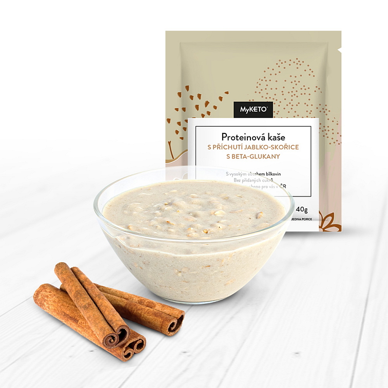 MyKETO Proteinová kaše s příchutí jablko-skořice s beta-glukany