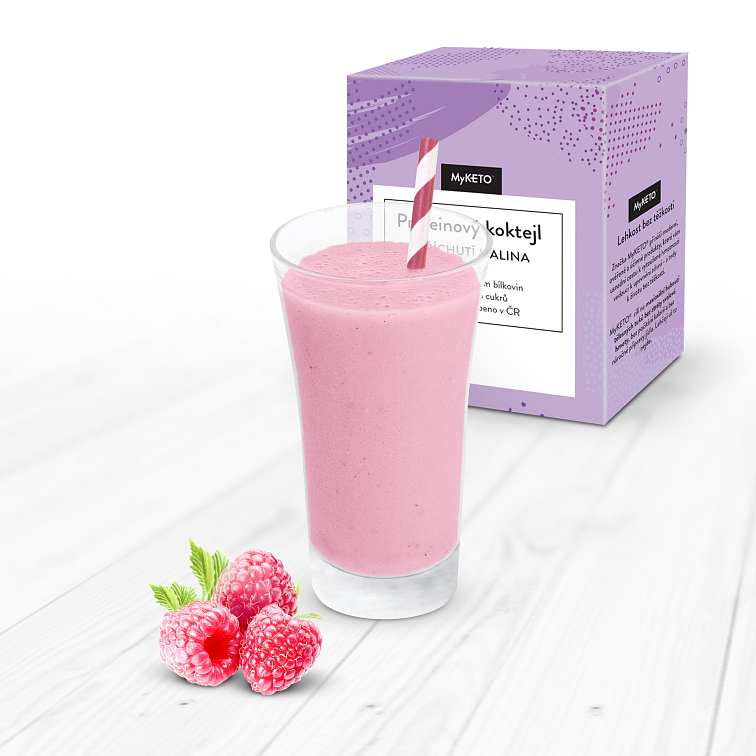 MyKETO Proteinový koktejl s příchutí malina 5 porcí