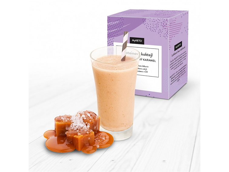 MyKETO Proteinový koktejl s příchutí slaný karamel 5 porcí
