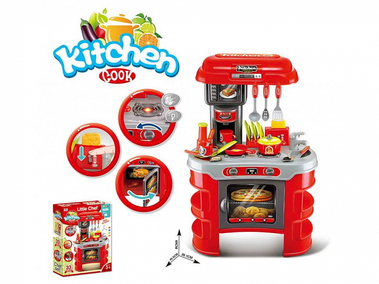 Detská kuchynka Little Chef Baby Mix červená 32 ks