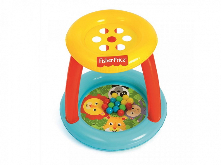 Detské nafukovacie hracie centrum s otvormi na lopty Fisher Price