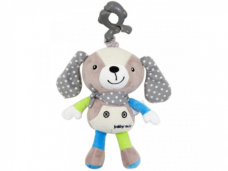 Detská plyšová hračka s hracím strojčekom Baby Mix Psíček béžový