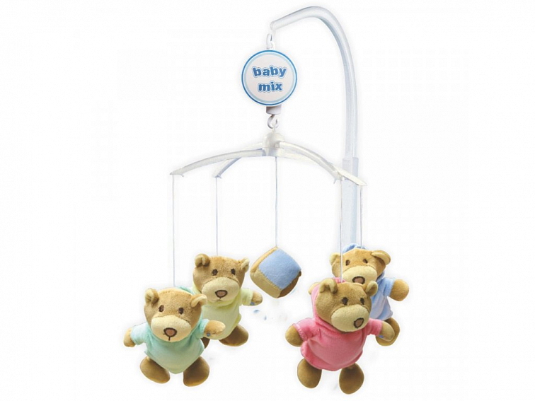 Kolotoč nad postieľku Baby Mix Medvedíky a kocka