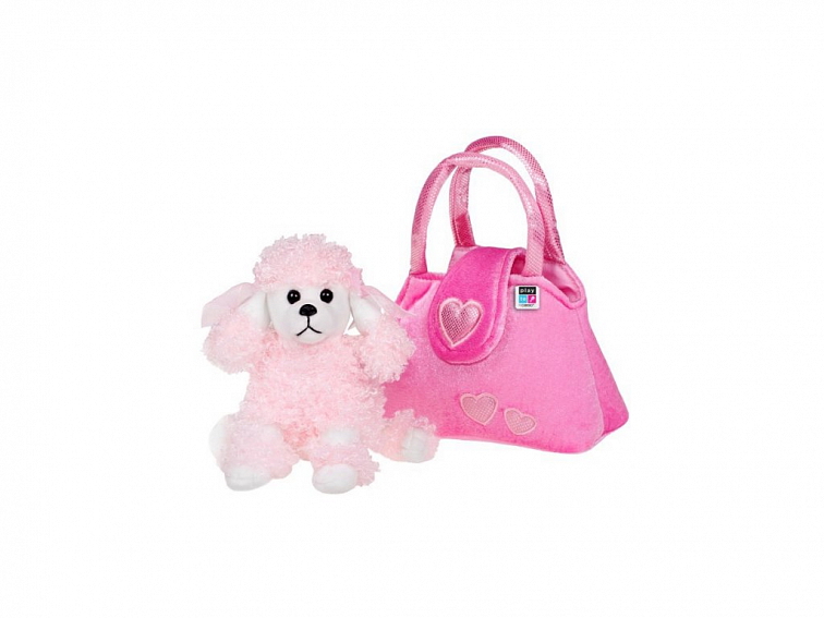 Detská plyšová hračka PlayTo Psík v kabelke ružová