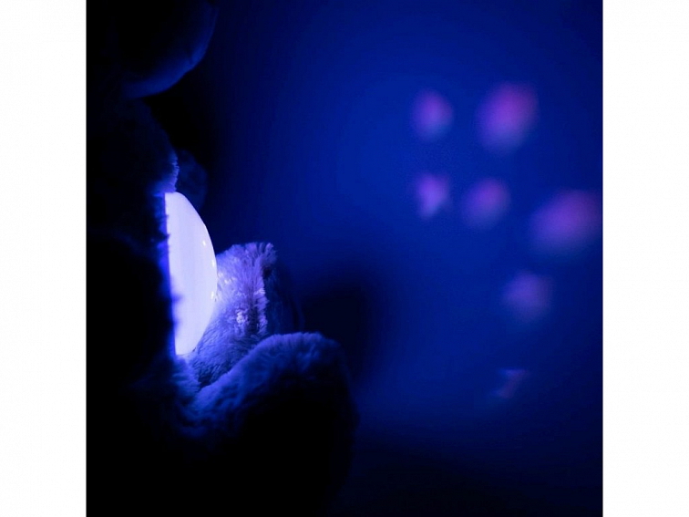 Plyšový zaspávačik zajačik s projektorom Baby Mix modrý