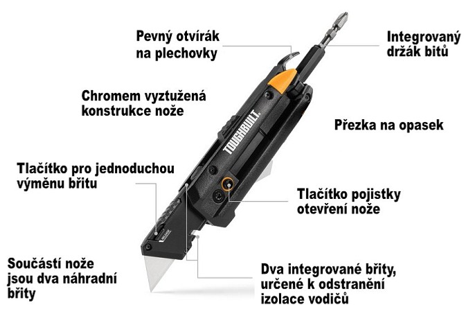 Toughbuilt | Univerzální elektrikářský nůž