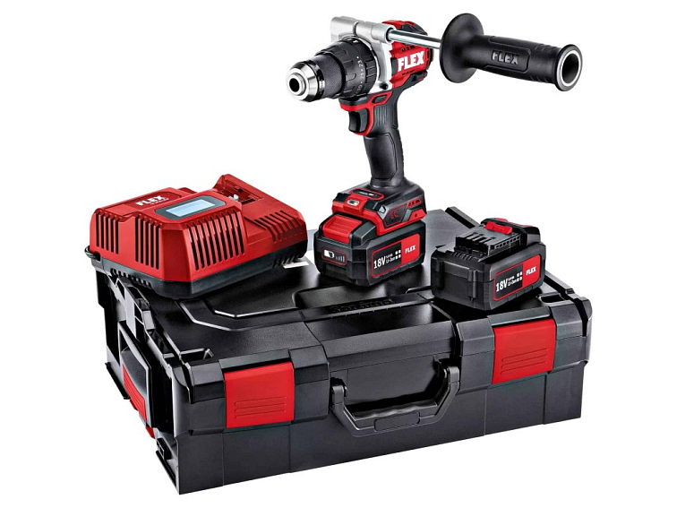 FLEX 2-rychlostní aku-vrtačka s příklepem 18,0 V s funkcí Turbo - PD 2G 18.0-EC-HD C