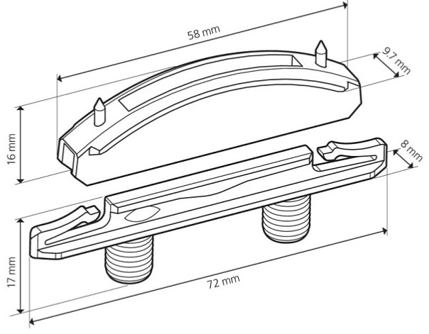Lamello | Divario P-18 neviditelný nasouvací policový spoj