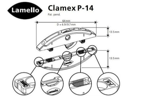 Lamello | Clamex P-14 skryté rozebiratelné kování