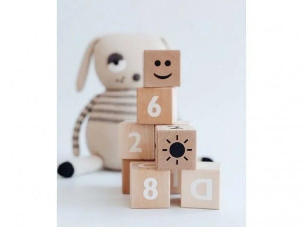 Dřevěné kostky čísla, černé | Ooh Noo